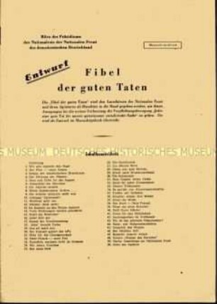 Anleitung für Propagandisten der Nationalen Front zur Verpflichtungsbewegung "Jeder eine gute Tat für unsere gemeinsame sozialistische Sache"