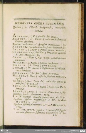 Designata Opera Auctorum Quorum, in Chloride Lugdunensi, invocantur nomina