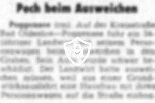 Pech beim Ausweichen