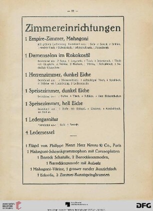 Zimmereinrichtungen