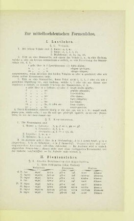 Zur mittelhochdeutschen Formenlehre