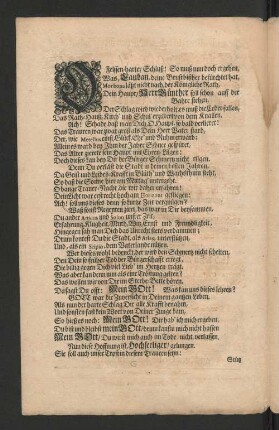 [Als Der Weyland Hoch-Edle/ Veste/ Hochweise und Hochgelahrte Herr/ Hr. Johann Paul Günther/ ...]