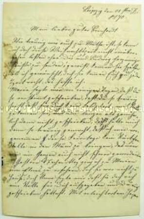 Brief an Bernhard Rostosky von seiner Mutter