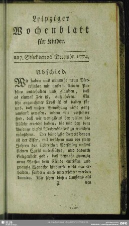 227. Stück den 26. Decembr. 1774