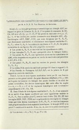 APLLICATION DES PROPRIÉTES DE TROIS FIGURES SEMBLABLES.