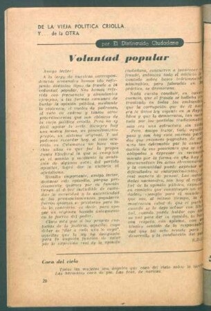 Voluntad popular : De la vieja política criolla y ... de la otra