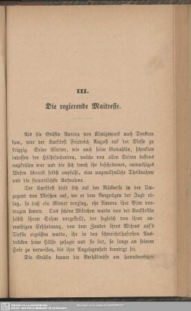 III. Die regierende Maitresse