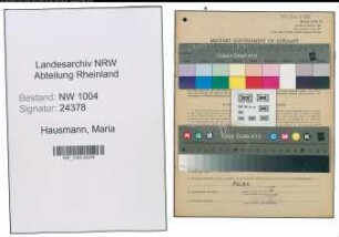Entnazifizierung Maria Hausmann , geb. 02.06.1891 (Masch.Strickerin)