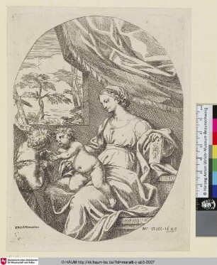 [La Ste. Vierge et le petit St. Jean; Maria mit dem Christuskind und dem Johannesknaben]