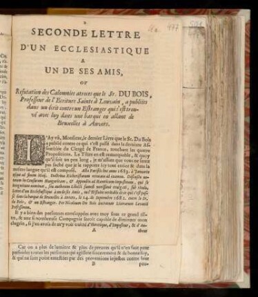 Uu. Refutation de la dte. Histoire