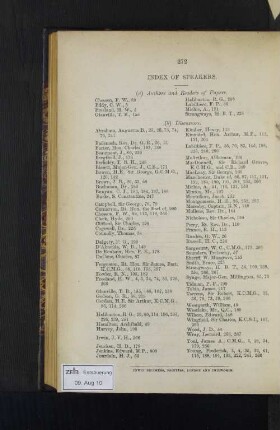 Indes of Speakers.