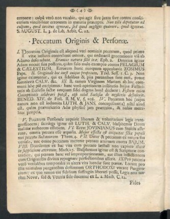 Peccatum Originis & Personae