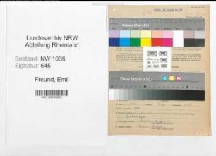 Entnazifizierung Emil Freund , geb. 13.11.1902 (Steiger)