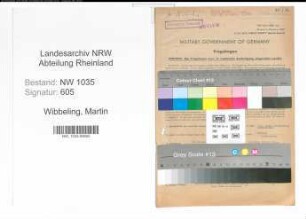 Entnazifizierung Martin Wibbeling , geb. 19.10.1895 (Abt.Leiter)