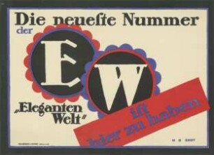 Die neueste Nummer der Eleganten Welt EW (Modezeitschrift) ist zu haben