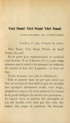 Viet Nam! Viet Nam! Viet Nam! (Cablogramme De L'Exécution)