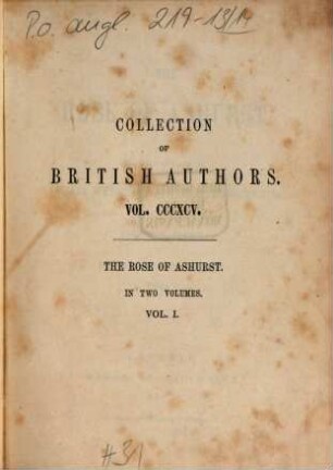 The rose of Ashurst : in 2 vols.. 1