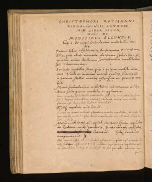 Astronomiae liber secundus: De mobilibus secundis
