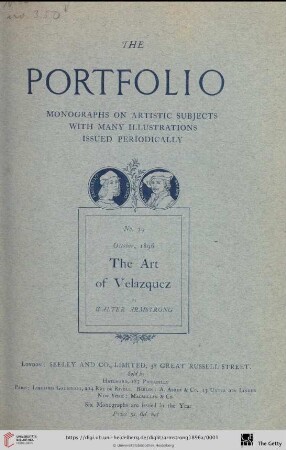 Nr. 29: The Portfolio: monographs on artistic subjects: The art of Velazquez