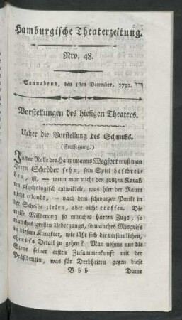 Nro. 48. Sonnabend, den 1sten December, 1792
