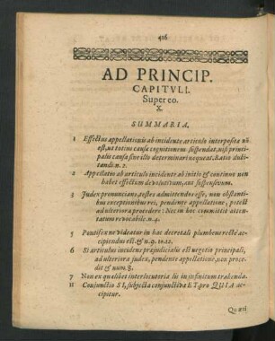 Ad Pricip. Capituli. Super eo. X.