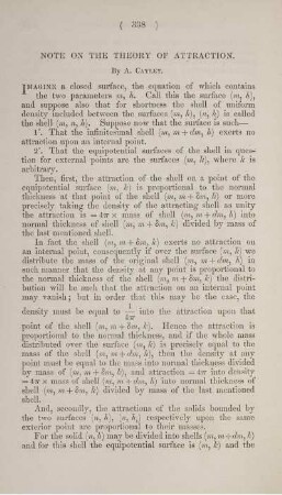 Note on the theory of attraction.