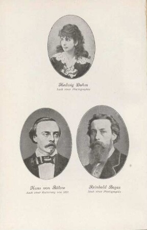 Hedwig Dohm ; Hans von Bülow. 1858 ; Reinhold Begas