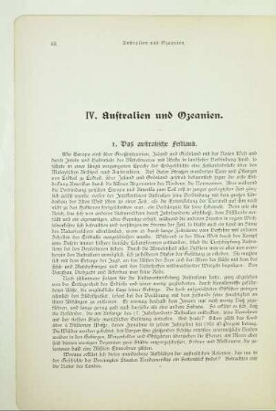 IV. Australien und Ozeanien