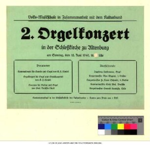 Originaltitel: 2. Orgelkonzert in der Schloßkirche zu Altenburg am Sonntag, dem 12. Juni 1949
