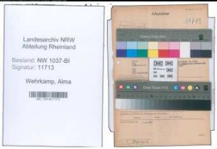 Entnazifizierung Alma Wehrkamp , geb. 11.02.1901 (Lehrerin)