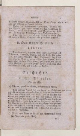 II. Das Assyrische Reich
