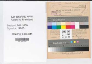 Entnazifizierung Elisabeth Heering, geb. 18.10.1898 (Postassistentin)