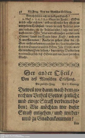 Der ander Theil. Von deß Menschen Erlösung
