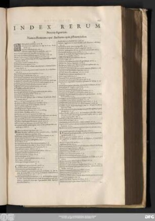 Index Rerum Notatu dignarum.
