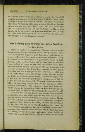 Ueber Erzielung guter Abdrücke von harten Negativen