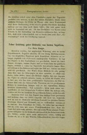 Ueber Erzielung guter Abdrücke von harten Negativen