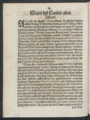 Wegen deß Landes alten Insiegel.
