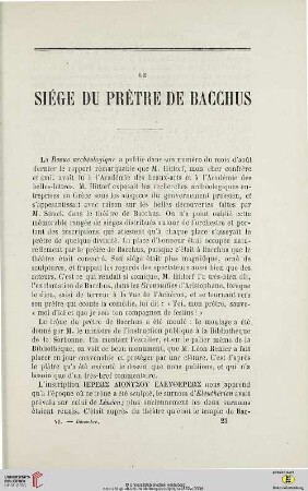 N.S. 6.1862: Le siége du prêtre de Bacchus
