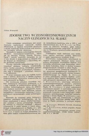 1: Zdobnictwo wczesnośredniowiecznych naczyń glinianych na Śląsku