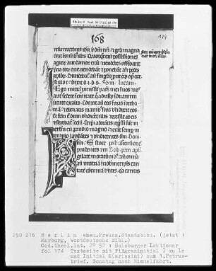 Lektionar aus Salzburg — Initiale K(arissimi), Folio 174recto