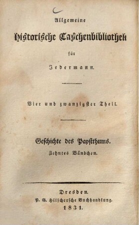 Geschichte des Papstthums, 10