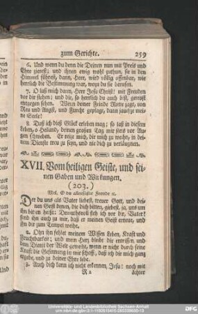 XVII. Vom heiligen Geiste, und seinen Gaben und Wirkungen.