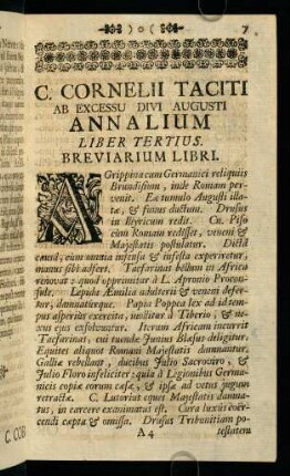 7-80, C. Cornelii Taciti Ab Excessu Divi Augusti Annalium Liber Tertius
