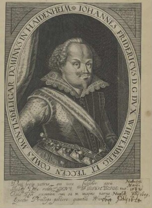 Bildnis des Iohannes Fridericus, Herzog von Württemberg