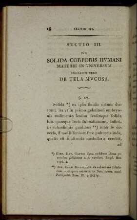 Sectio III. De Solida Corporis Humani Materie In Universum Speciatim Vero De Teal Mucosa