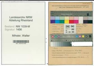 Entnazifizierung Walter Mihsler , geb. 25.08.1920 (Schlosser)