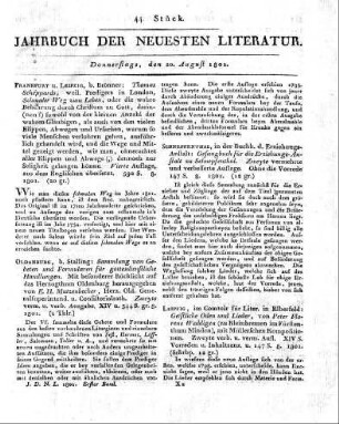 Schnepfenthal, in der Buchh. d. Erziehungs-Anstalt: Gesangbuch für die Erziehungsanstalt zu Schnepfenthal. Zweyte vermehrte und verbesserte Auflage. Ohne die Vorrede 147 S. 8. 1801.