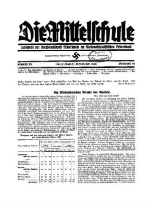 Die Mittelschule im Dienste der Auslese