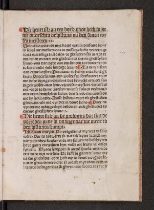 Hir henet[!] sik an een boek vnde heth in deme dudeschen de historia va[n] den souen wysen meisteren