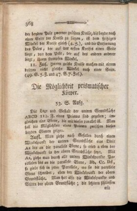 Die Möglichkeit prismatischer Körper.